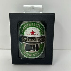 Heineken Beer Bottle Opener Lager Logo Large Aluminium Green Chain Promo Can